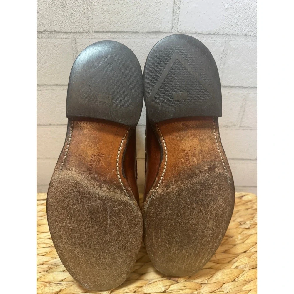 Allen‎ Edmonds Brookwood Mens 8 E Brown Leather Tassel Loafers Made in USA 38922